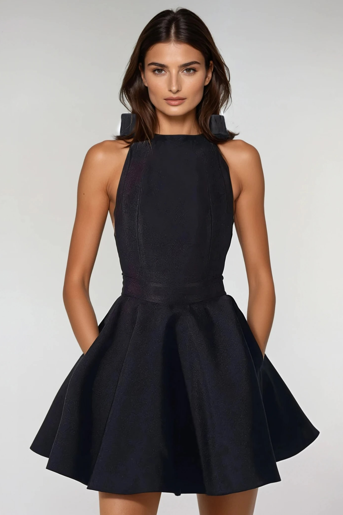 Fairuz Backless Tie Up Mini Dress