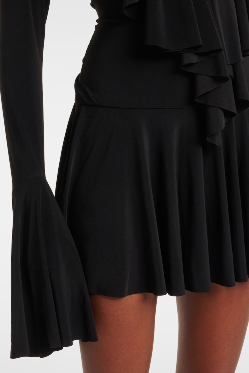 Hathay Ruffle Mini Dress - Black