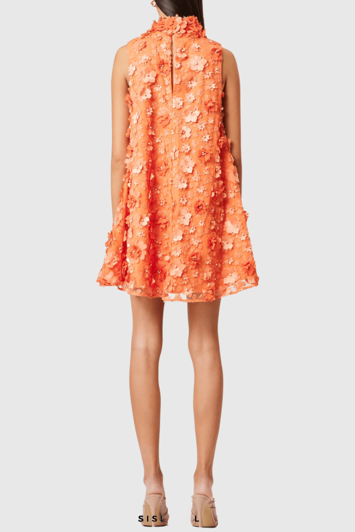 Hendya Floral Appliqu¨¦ Sleeveless Mini Dress - Orange