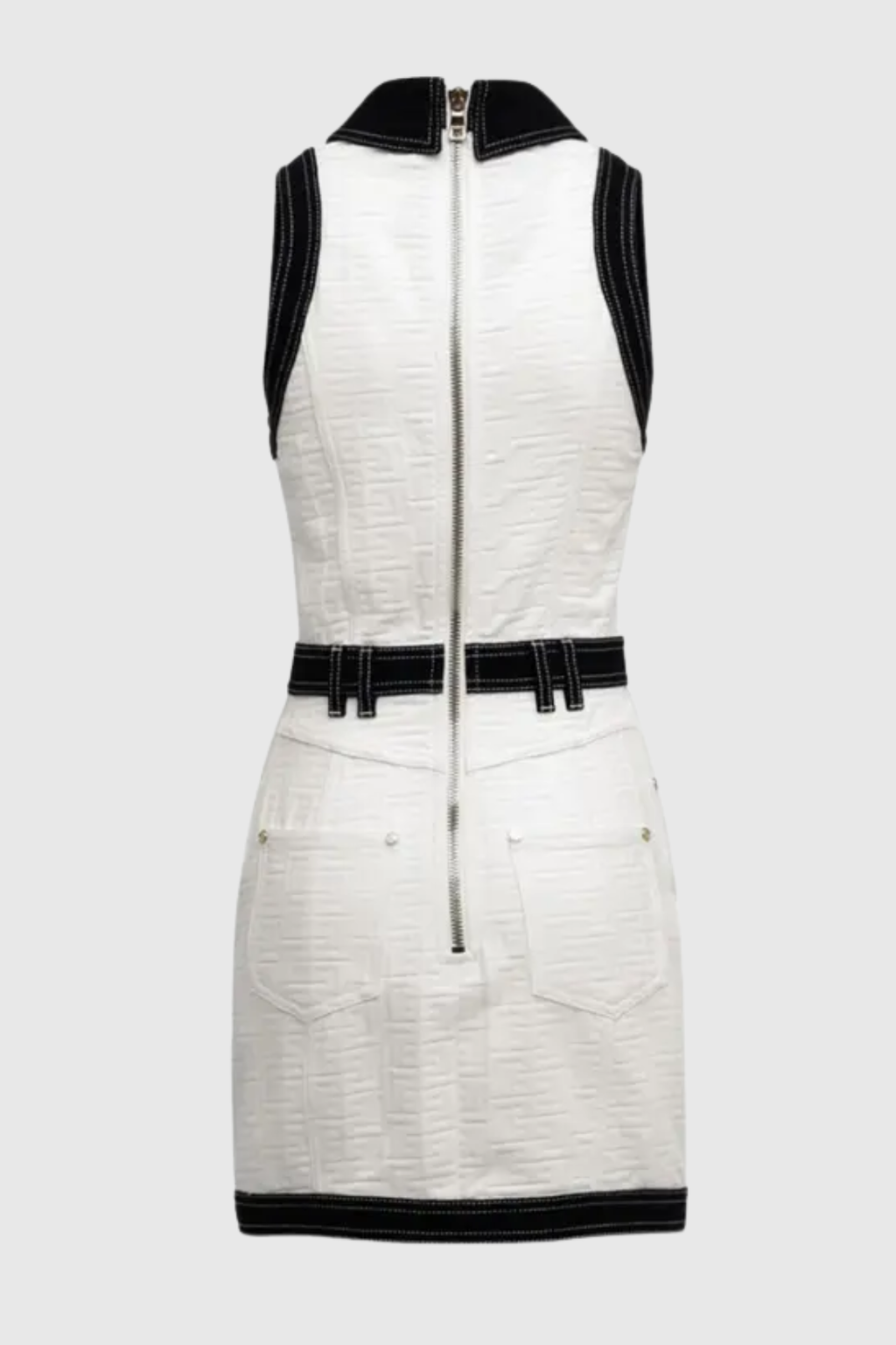 Hoshi Sleeveless Buttoned Mini Dress - White