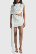 Ishbel Asymmetric Draped Mini Dress