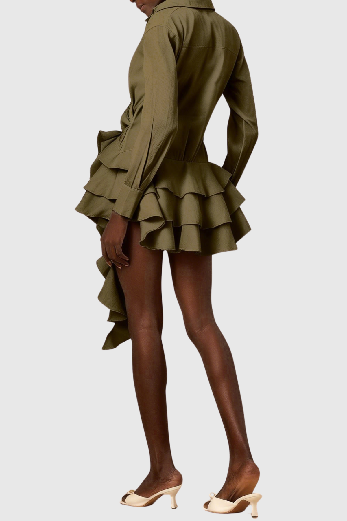 Jaela Floral Ruffle Mini Dress - Green