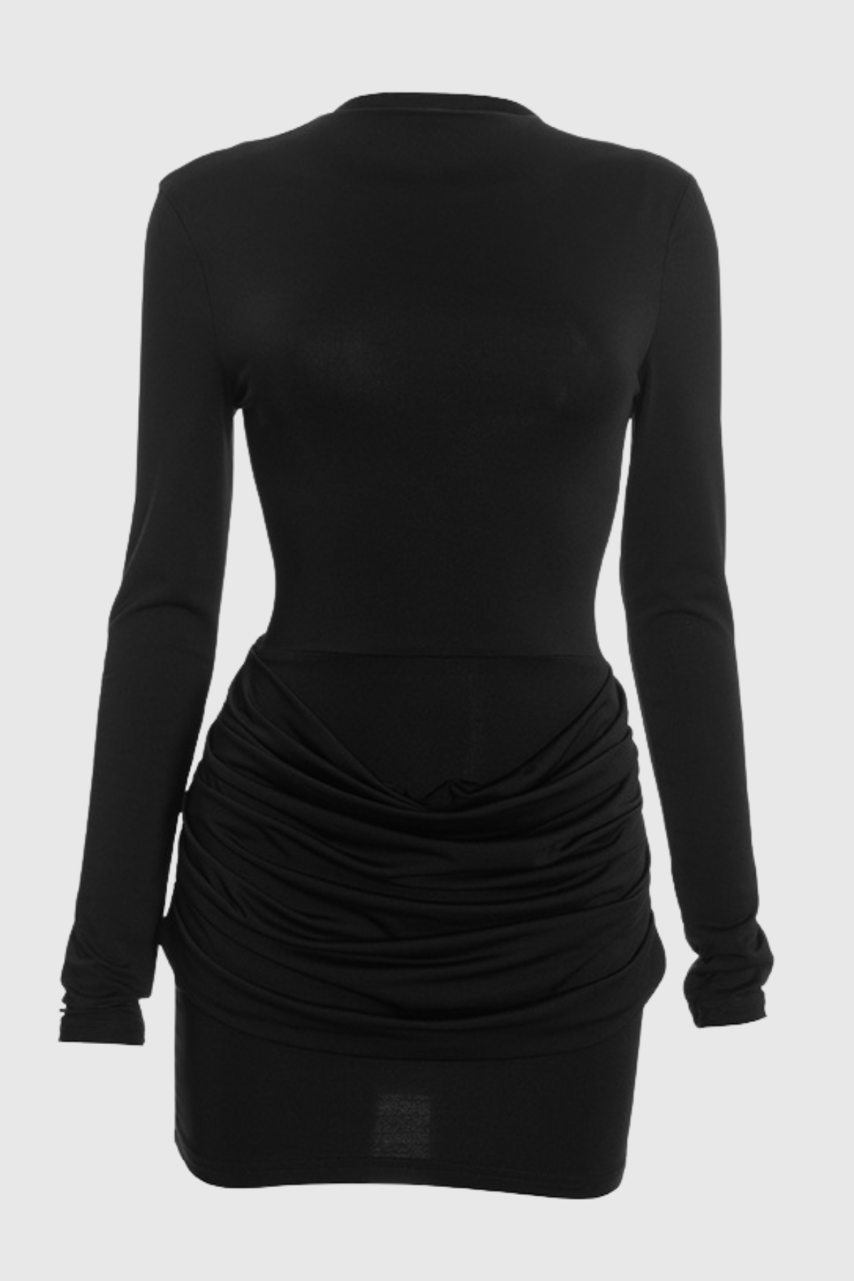Lanma Draped Mini Dress - Black
