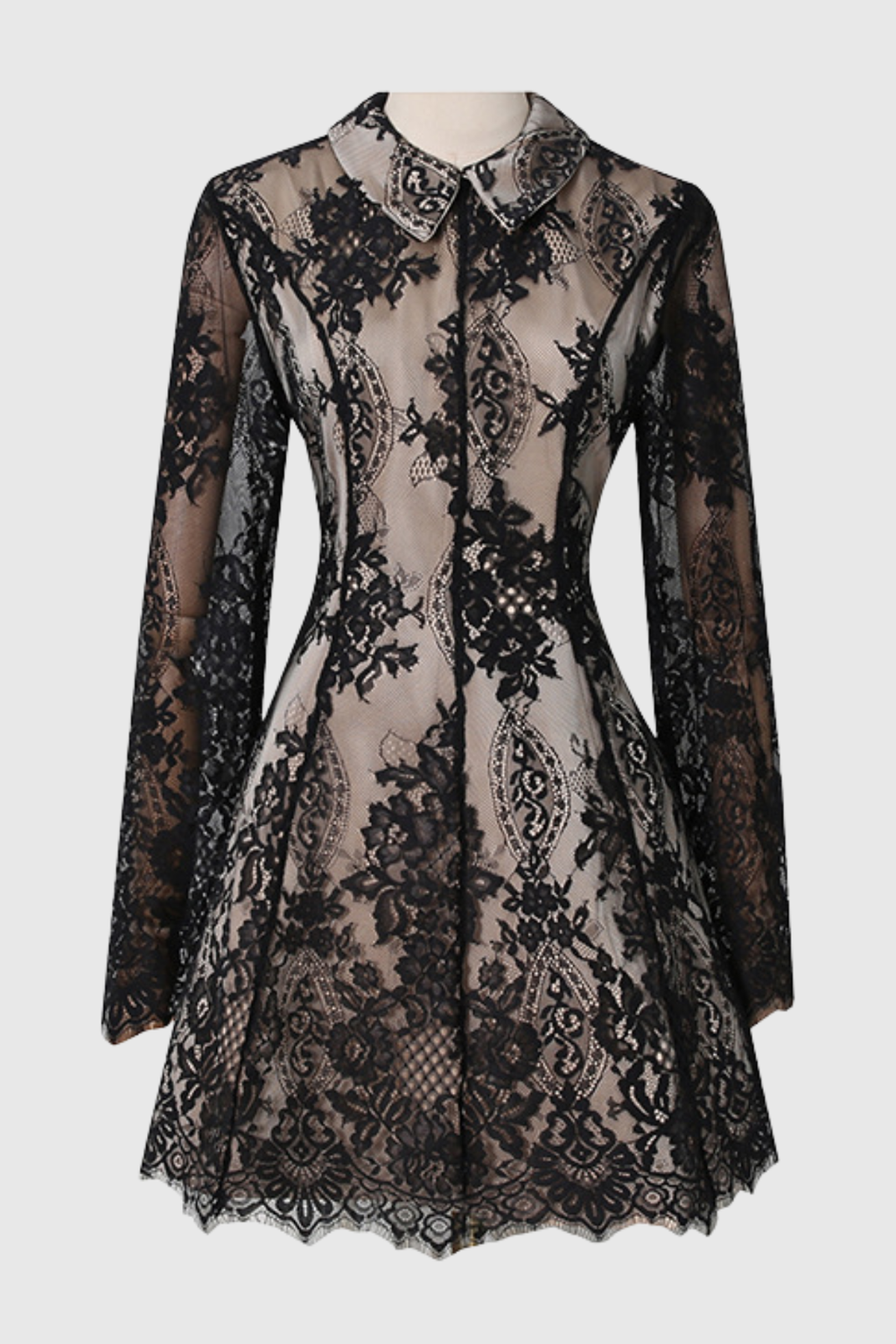Leventa Lace Mini Dress - Black
