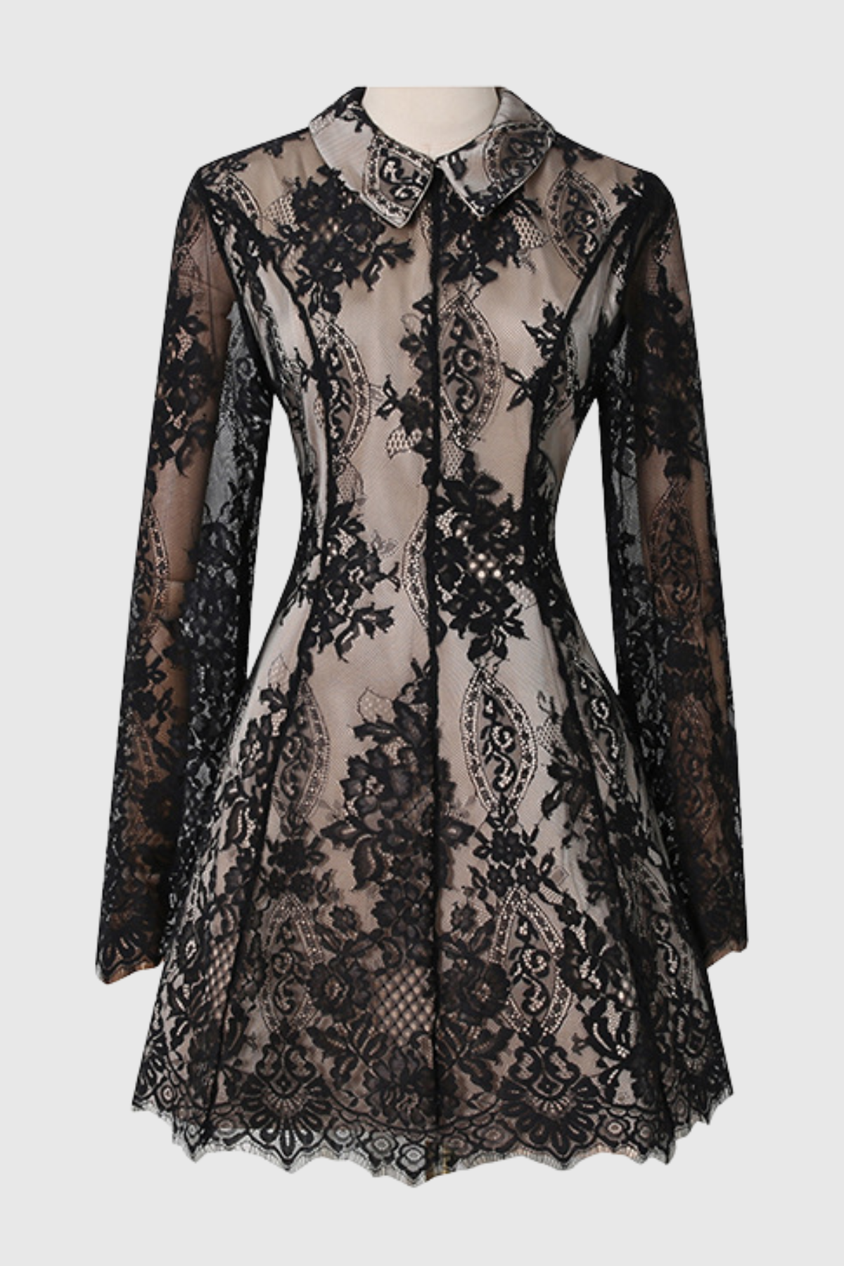 Leventa Lace Mini Dress - Black