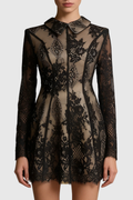 Leventa Lace Mini Dress - Black
