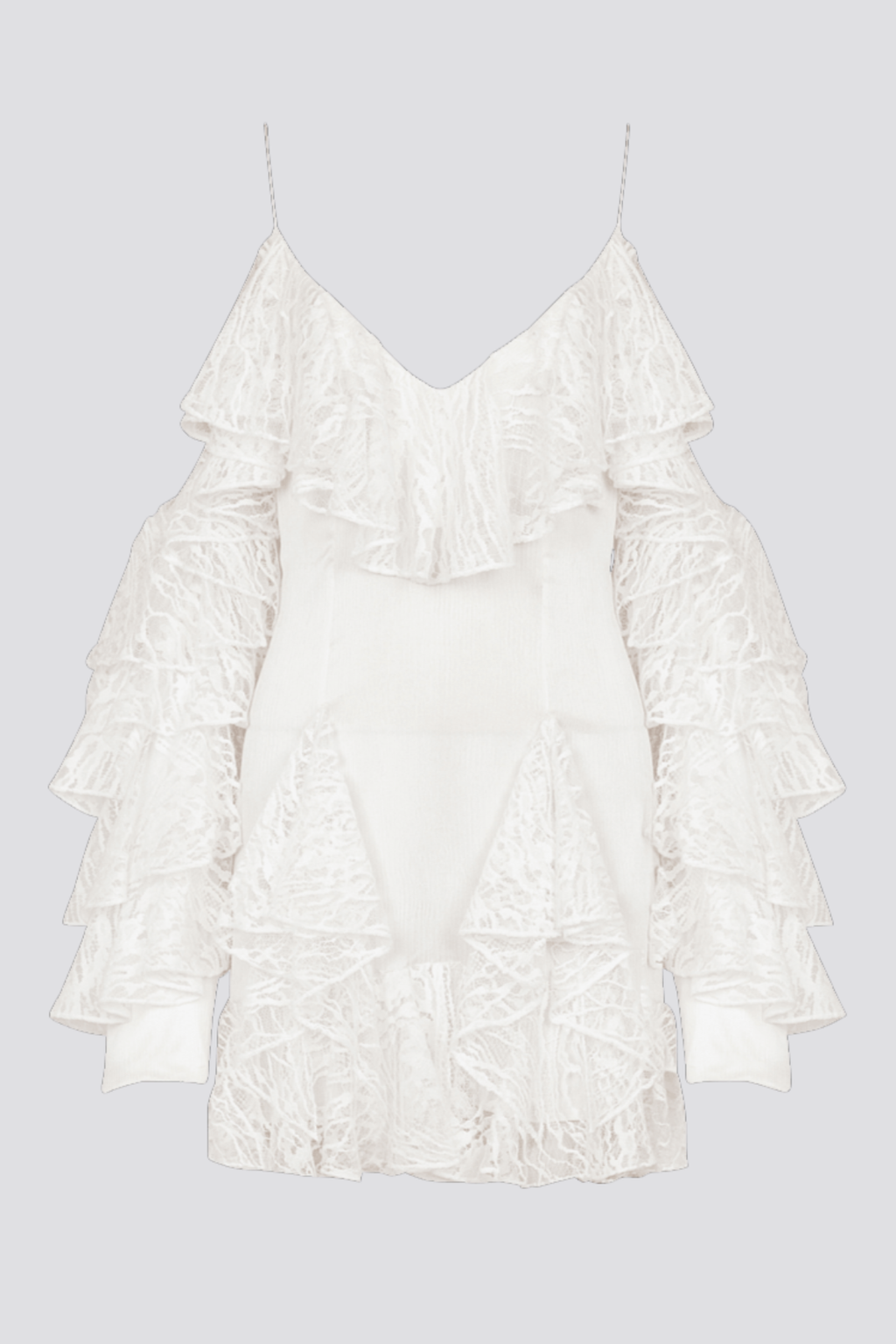 Limbo Lace Ruffle Mini Dress