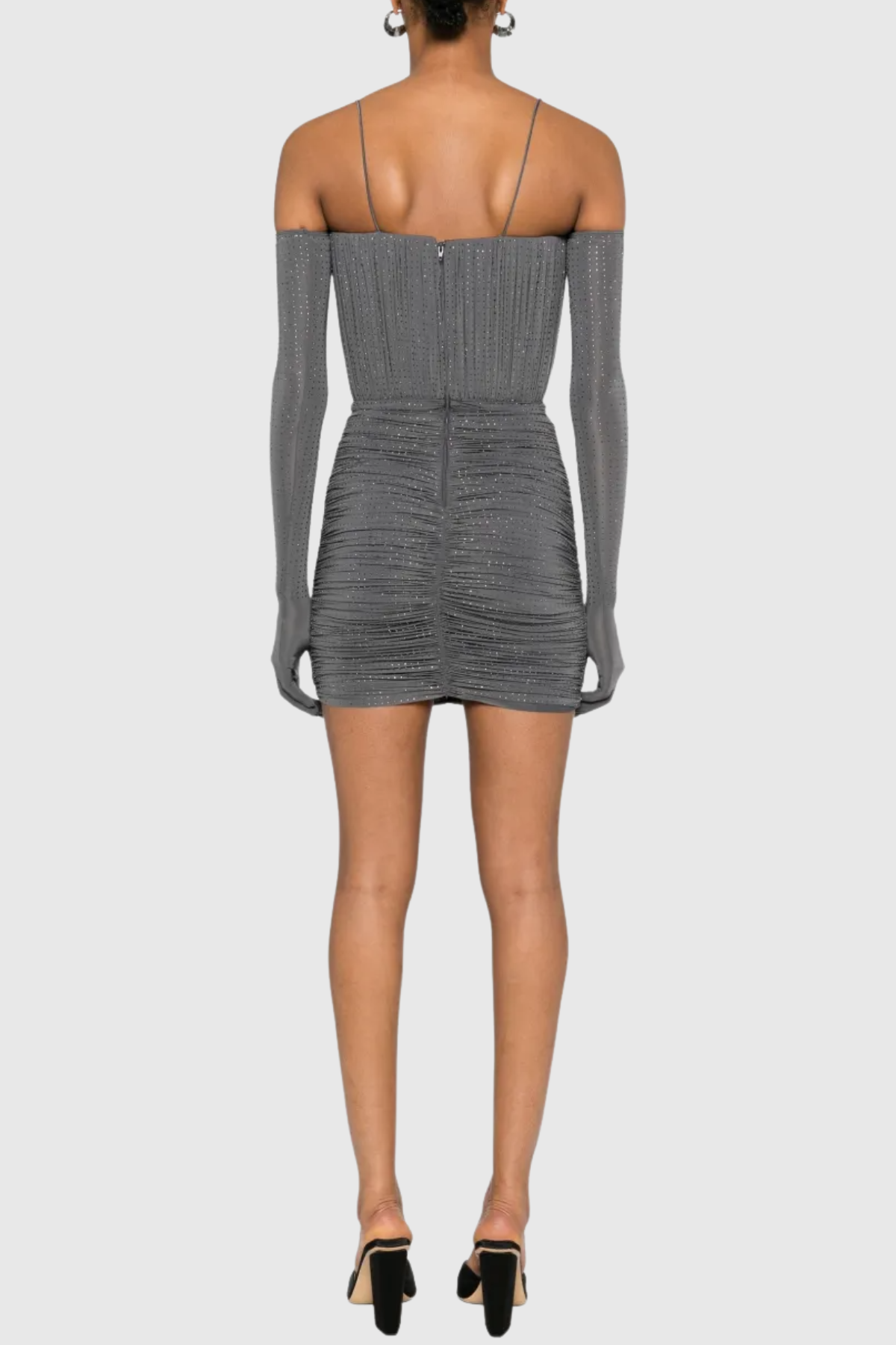 Lsanda Crystal Embellished Ruched Mini Dress