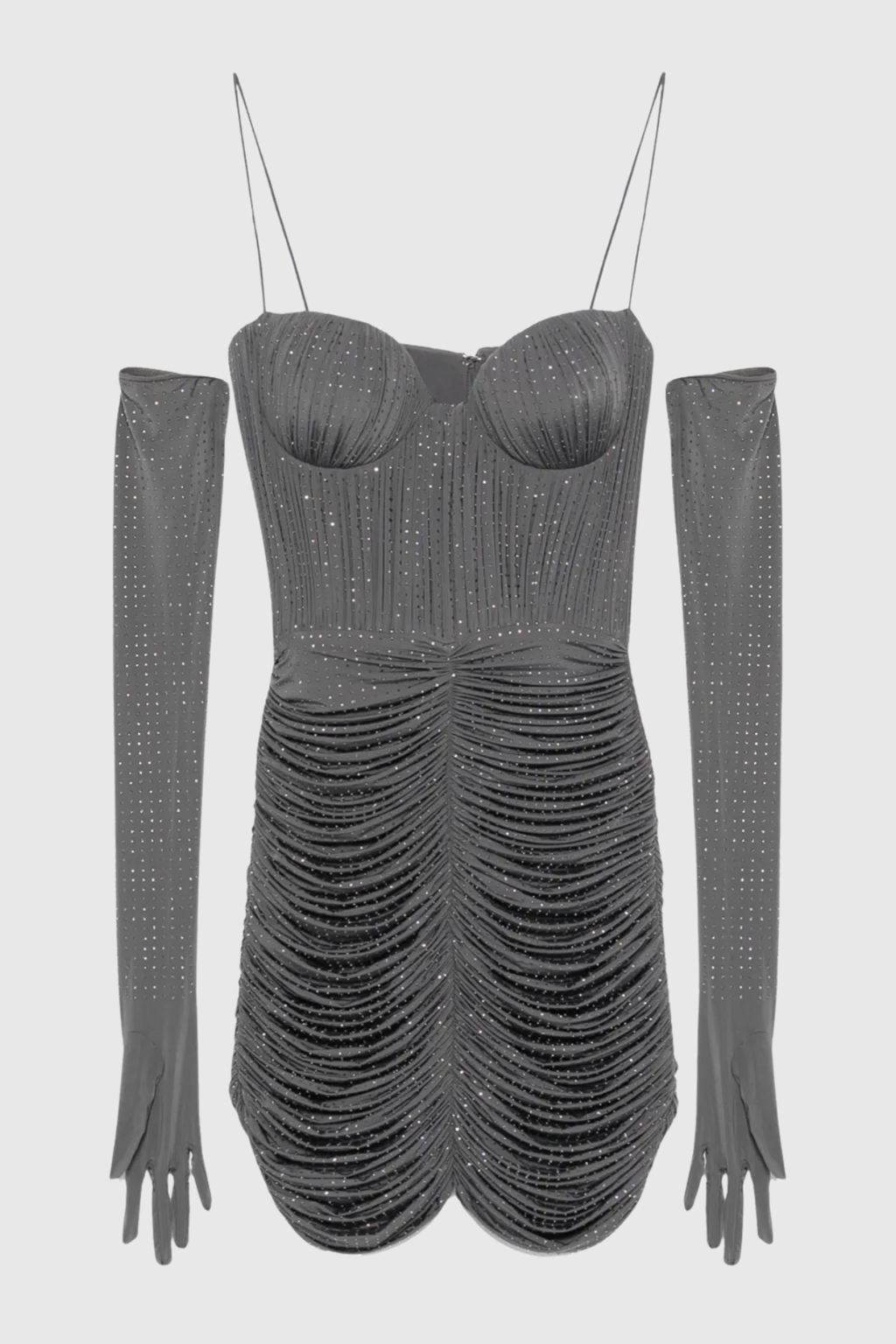 Lsanda Crystal Embellished Ruched Mini Dress
