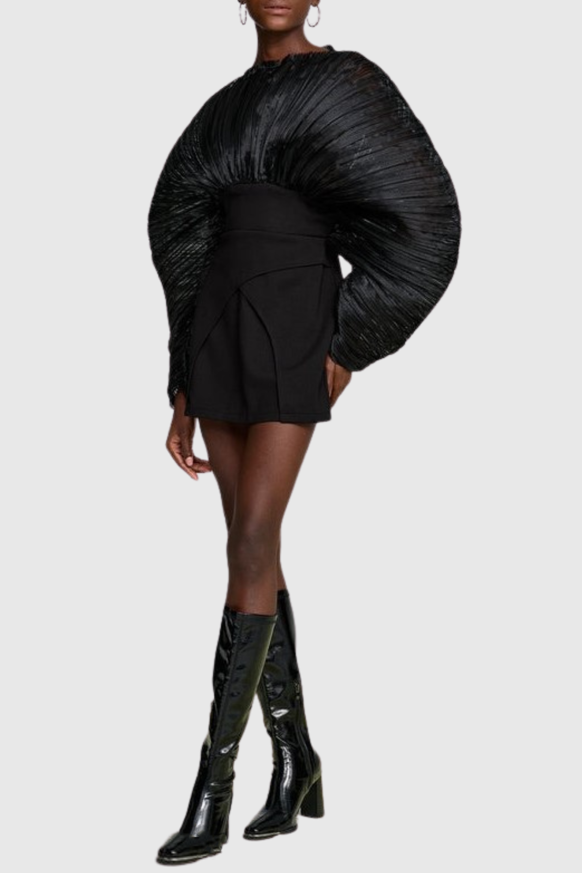 Makoto Mesh Curve Ruched Mini Dress