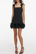 Miamor Floral Appliqu¨¦ Mini Dress - Black