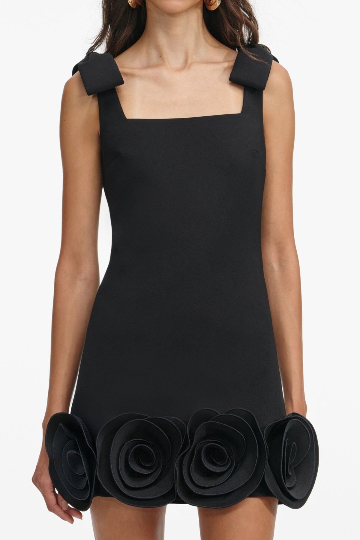 Miamor Floral Appliqu¨¦ Mini Dress - Black