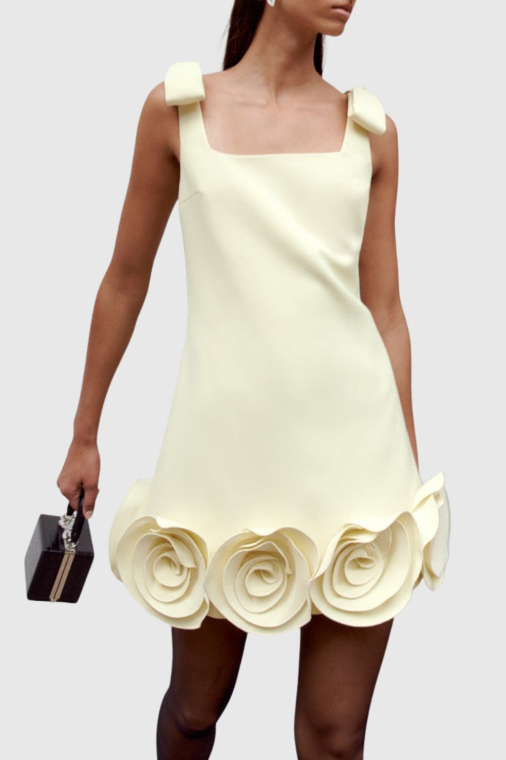 Miamor Floral Appliqu¨¦ Mini Dress - Yellow
