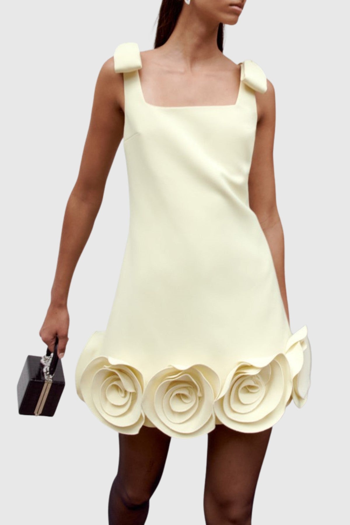 Miamor Floral Appliqu¨¦ Mini Dress - Yellow