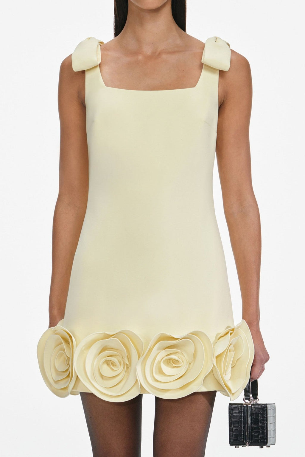 Miamor Floral Appliqu¨¦ Mini Dress - Yellow