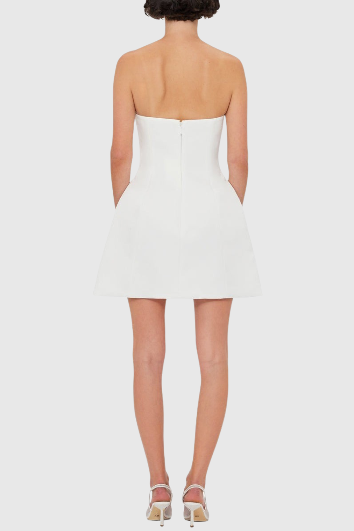 Mimoza Floral Appliqu¨¦ Strapless Mini Dress - White