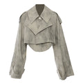 Autumn Winter Camouflage Printing Ink Printing Coat Trench Coat Skirt Casual Suit