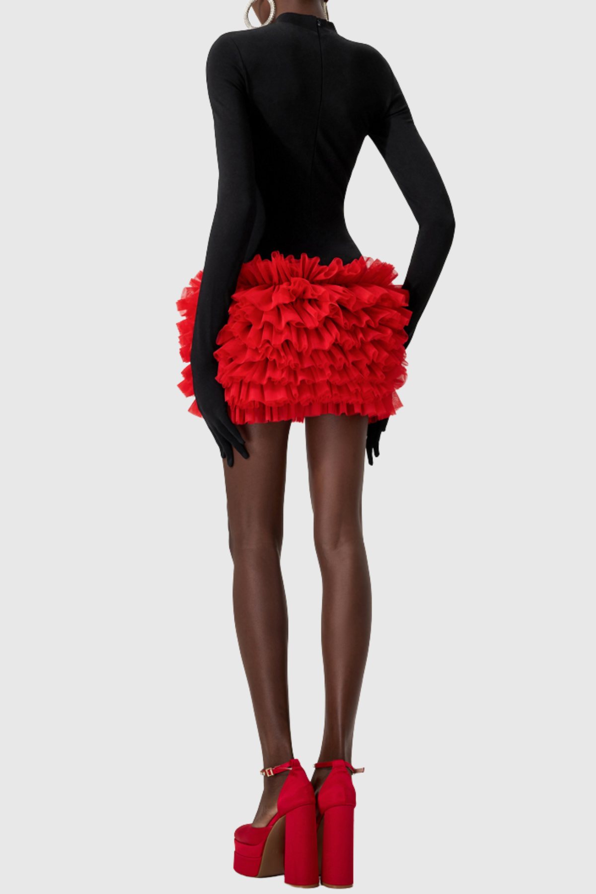 Raiden Ruffle Contrast Color Mini Dress?