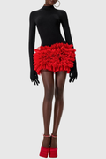 Raiden Ruffle Contrast Color Mini Dress?