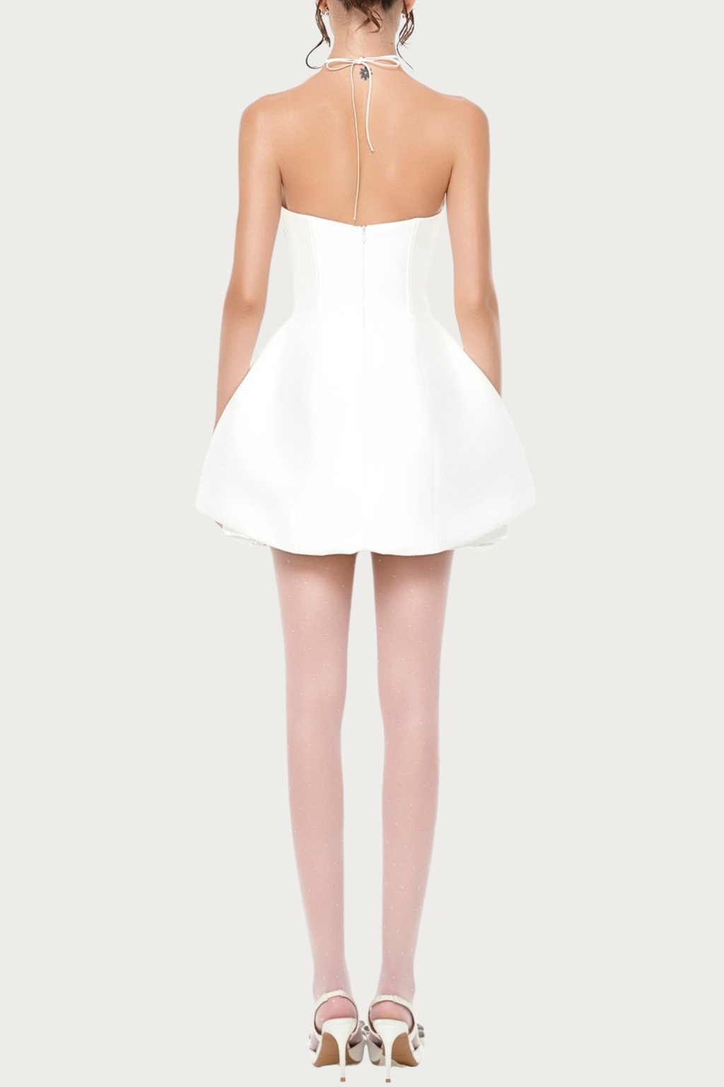 Remiel Strapless Rose Appliqu¨¦ Corset Mini Dress - White