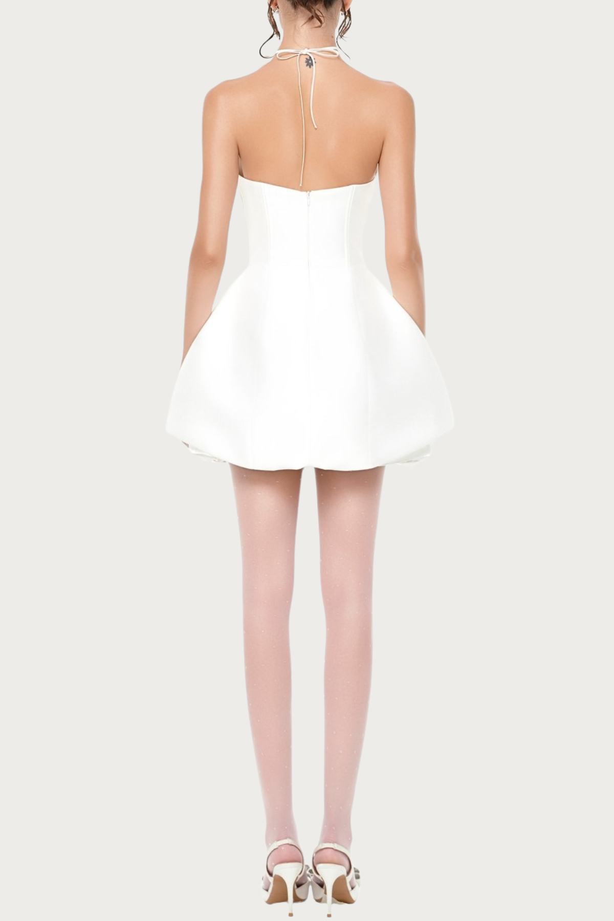 Remiel Strapless Rose Appliqu¨¦ Corset Mini Dress - White
