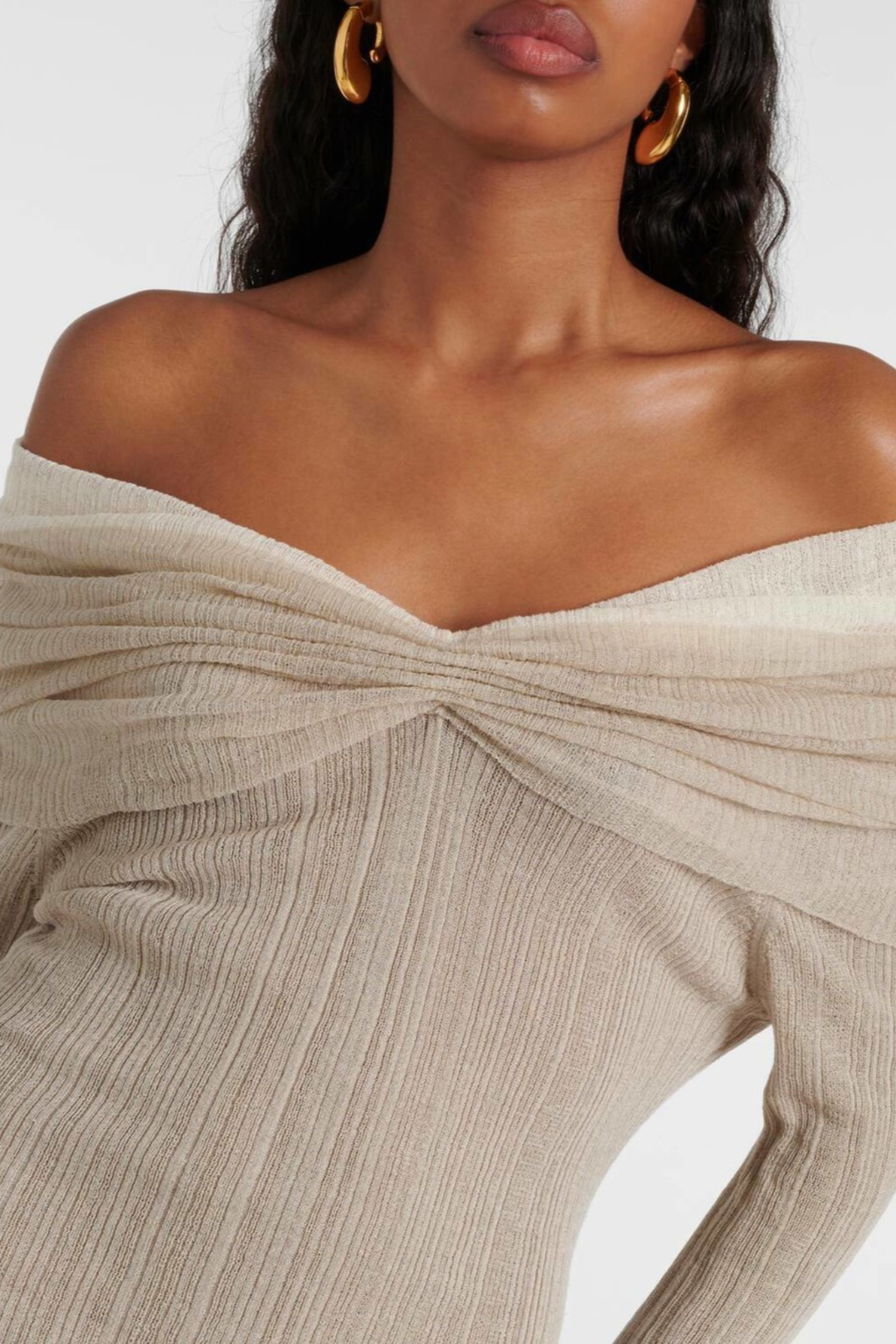 Rosara Off Shoulder Knit Mini Dress