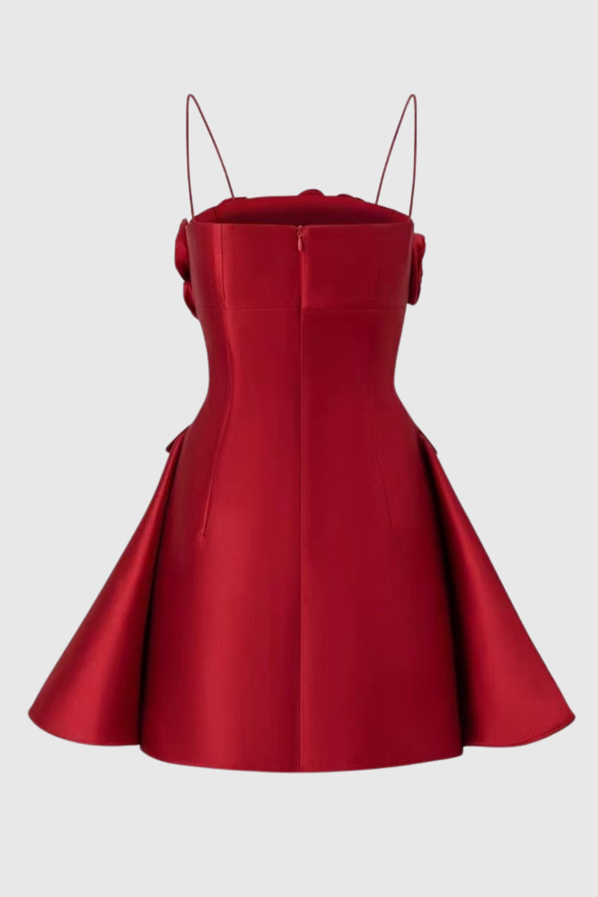Thistle Floral Appliqu¨¦ A-line Satin Mini Dress
