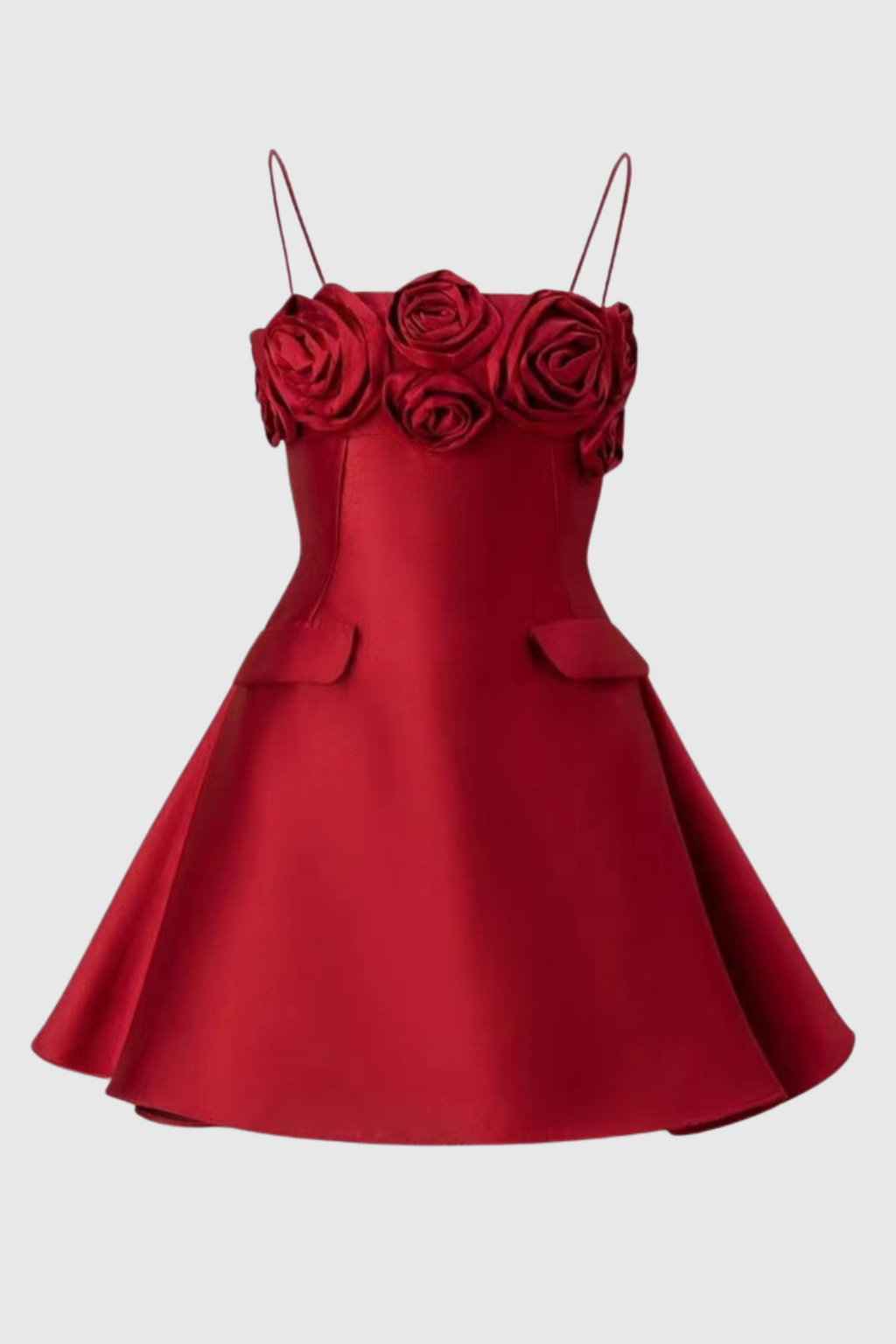 Thistle Floral Appliqu¨¦ A-line Satin Mini Dress