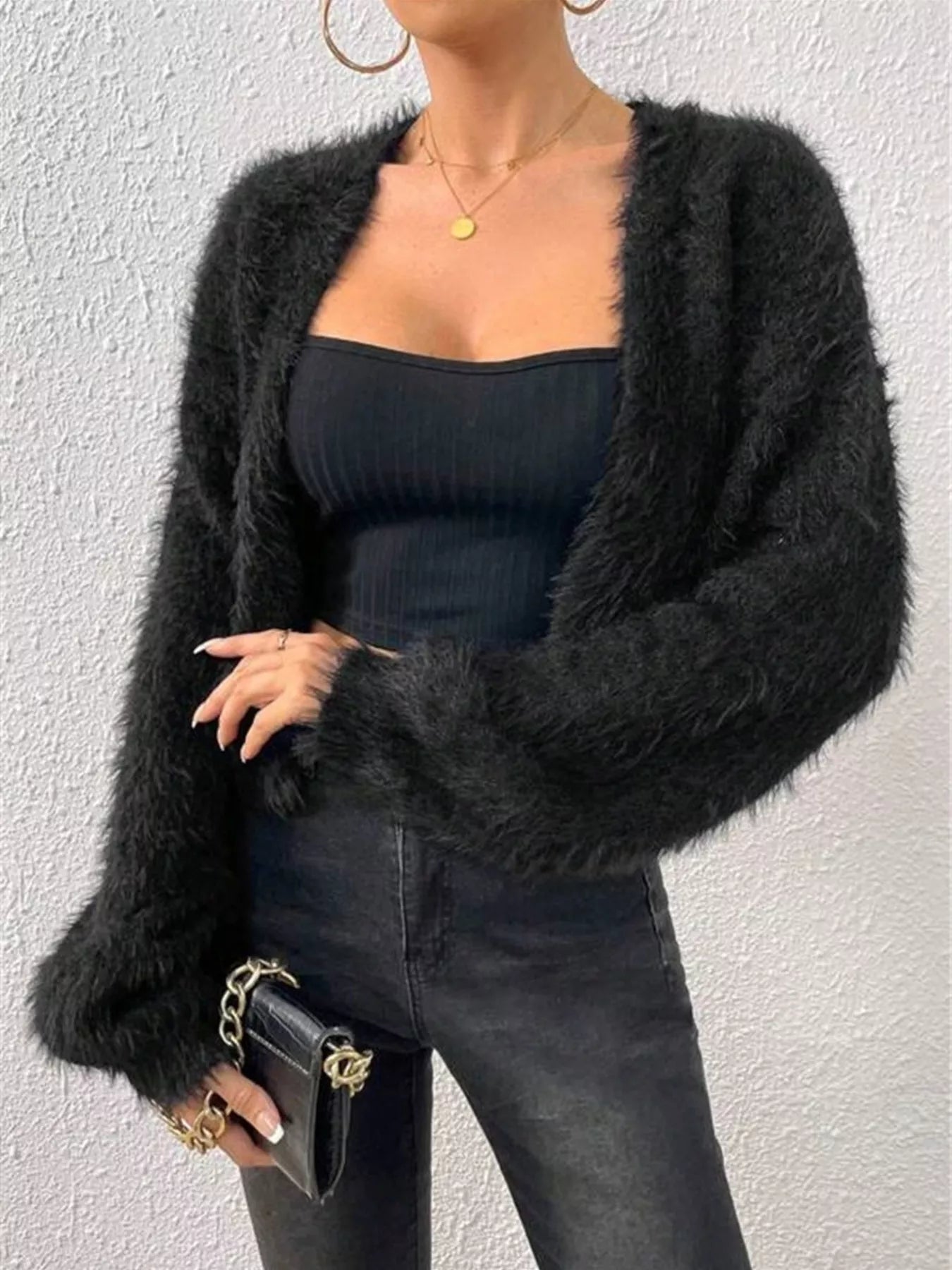 Open Front Long Sleeve Cardigan