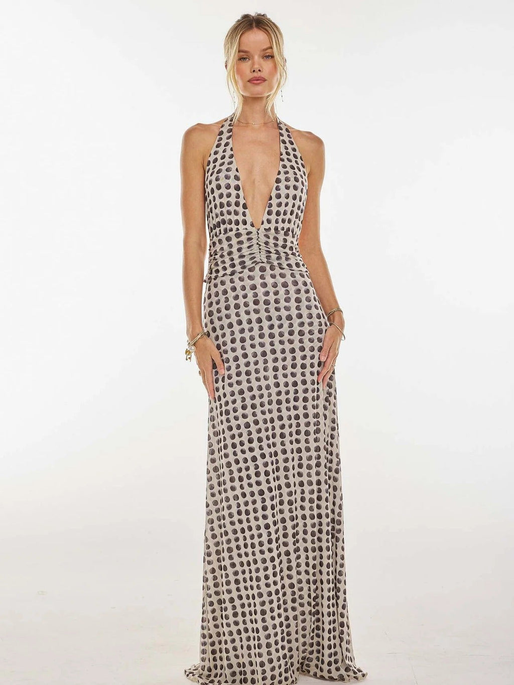 Camoni Polka Dot Diary Maxi Dress